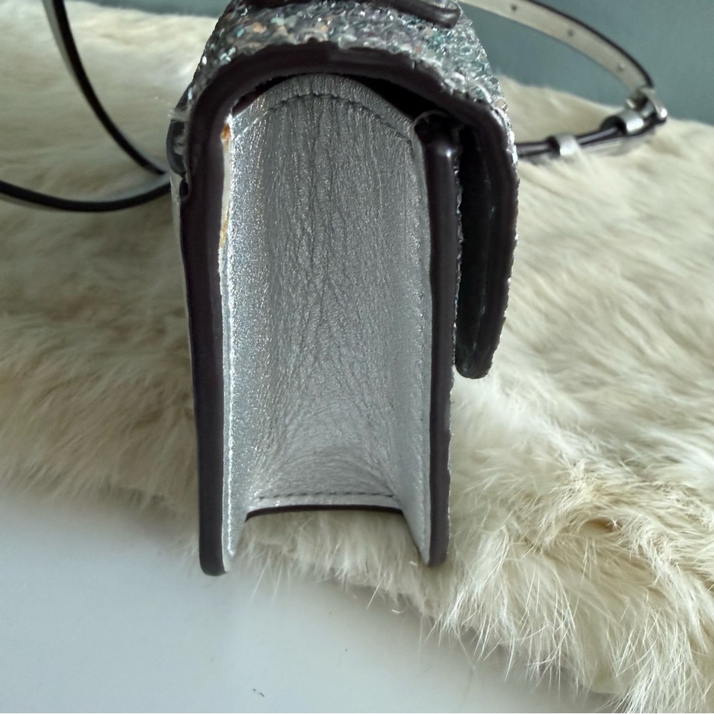 Coach Morgan Square Silver Glitter Crossbody Bag - Picture 5 of 15